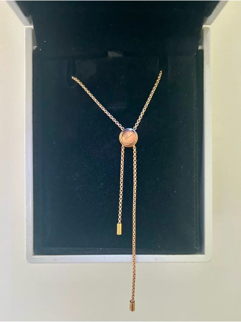 Swarovski Hollow Rose Gold Interlocking Circles Slider Bracelet